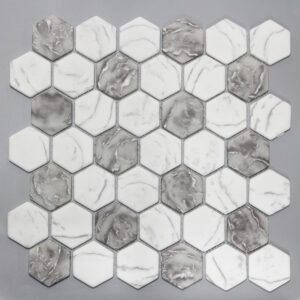 Hexagon Matt Carrara Stone Mosaic Tile